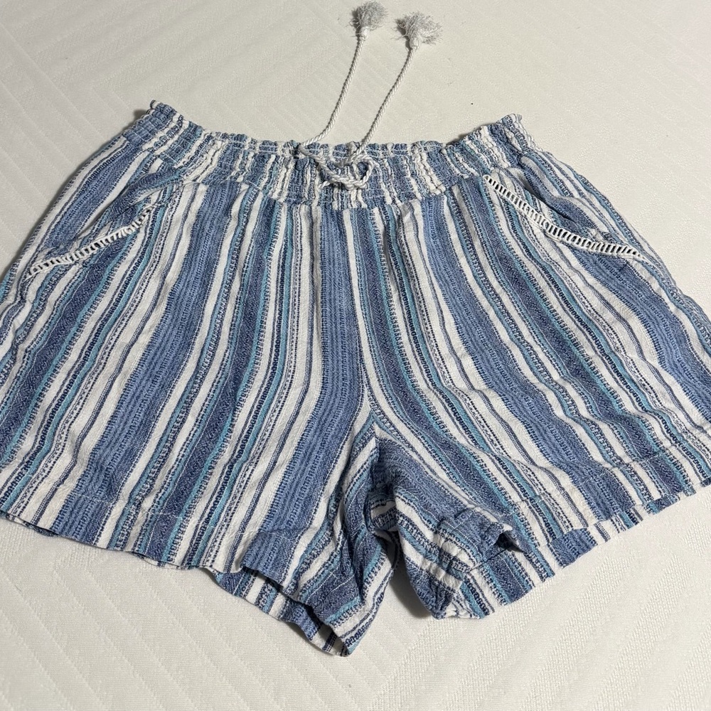 Blue Striped Women's Shorts